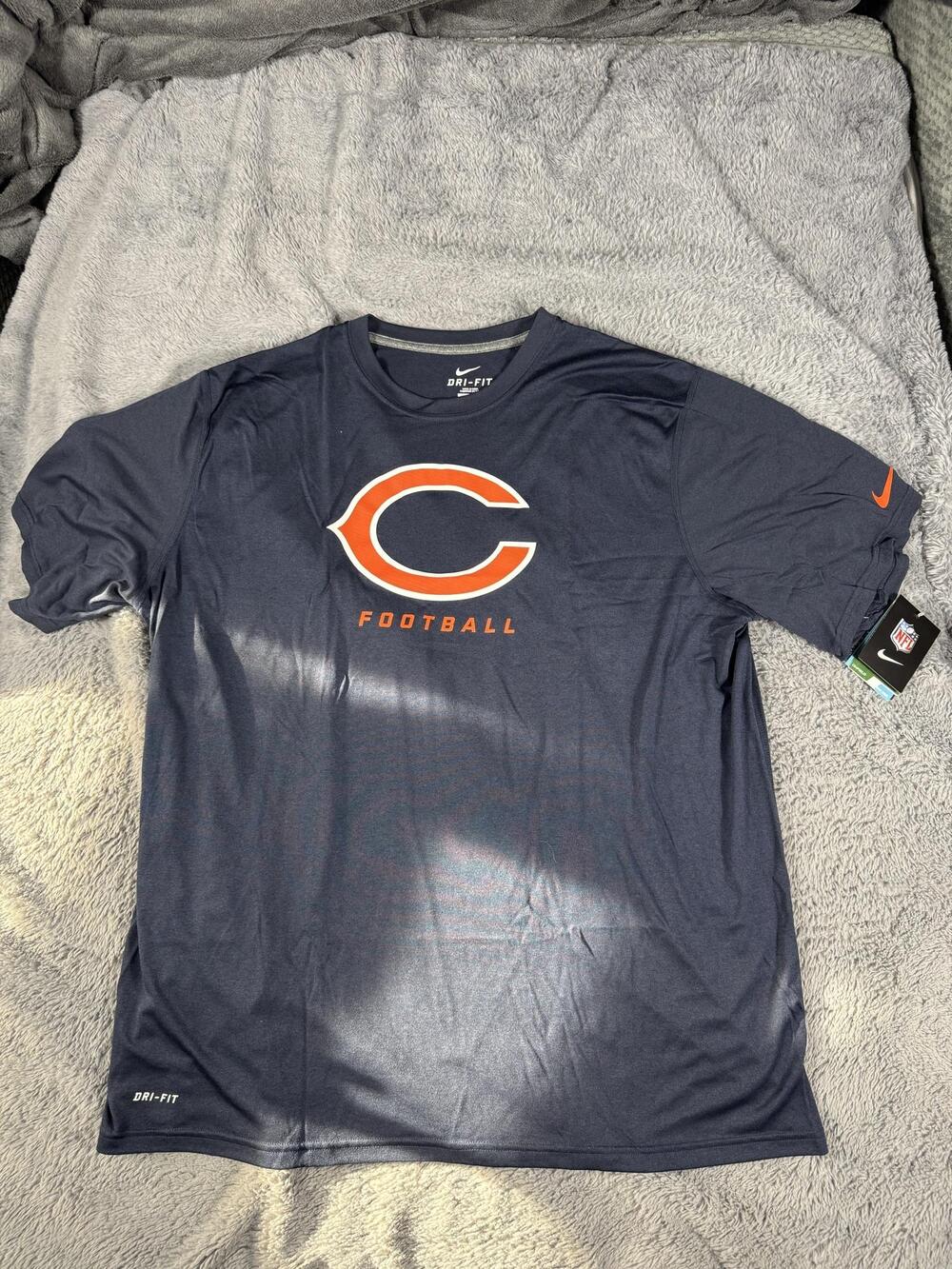 Chicago Bears Shirt Mens 2XL Blue NFL Football Nike Dri Fit Graphic Tee